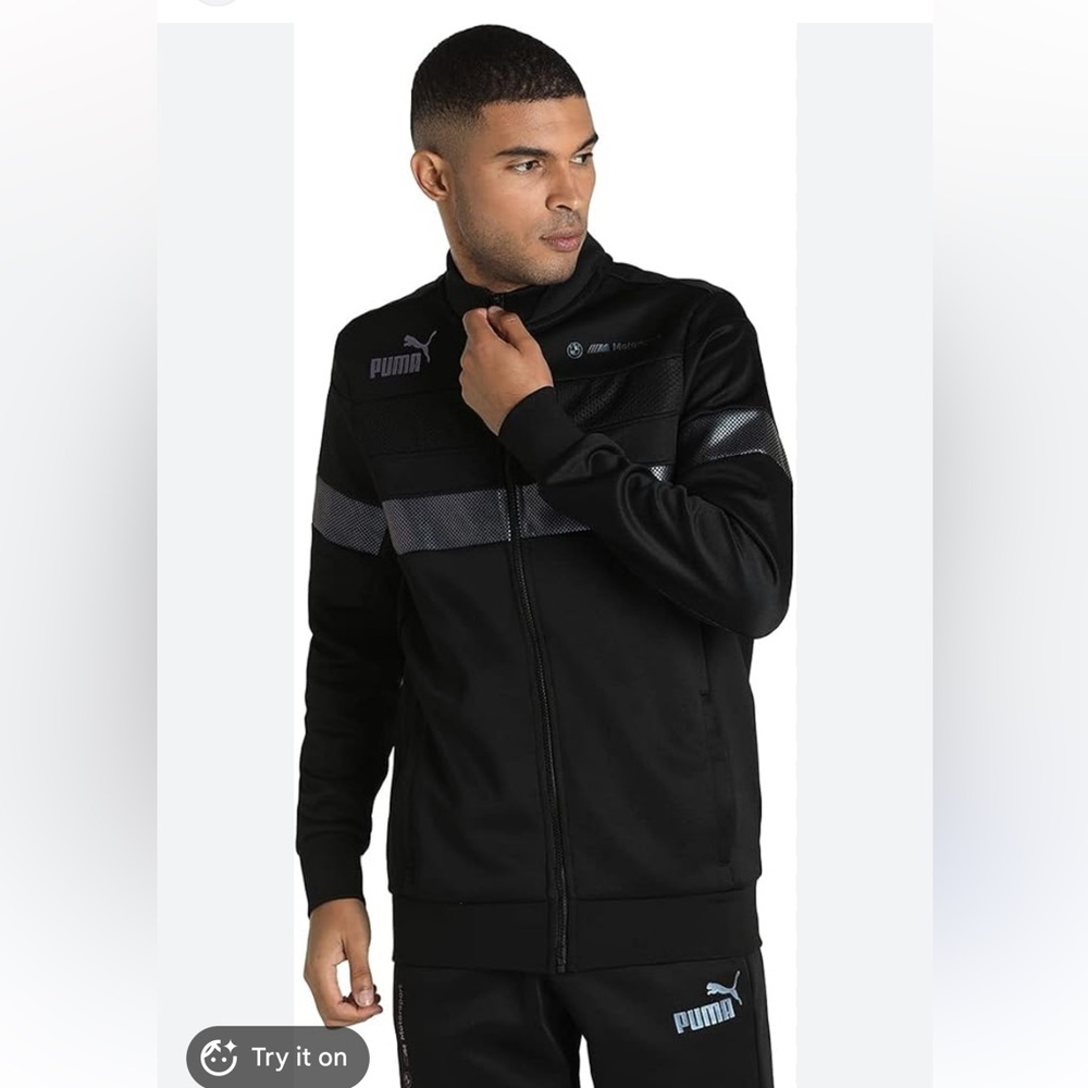Puma Motorsport BMW  men’s black blue metal energy jacket metallic small new